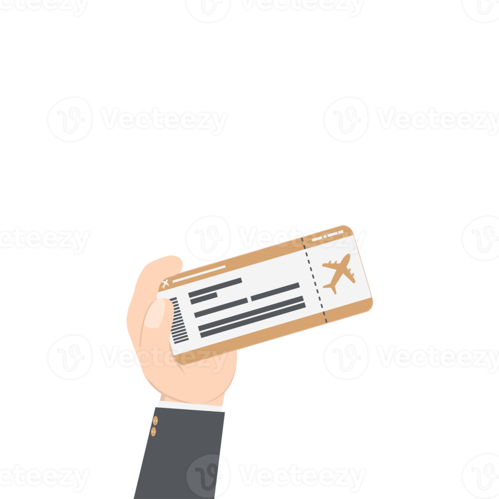 hand holding airplane ticket and passport png