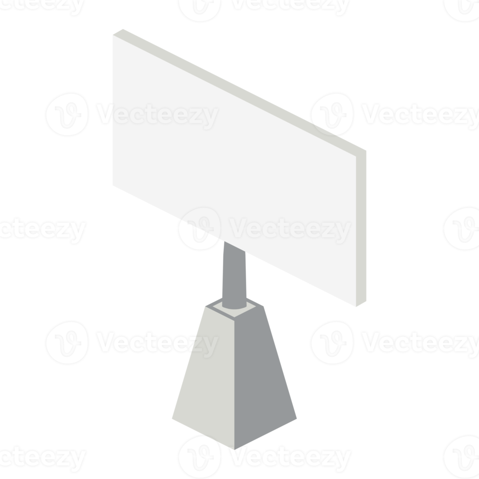 isometrische schlichte weiße werbetafel 3d universeller szenischer sammlungssatz png