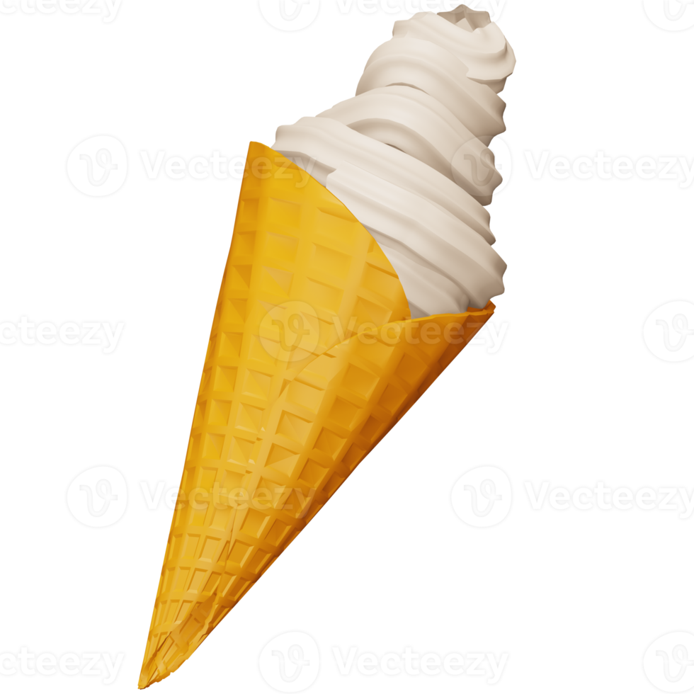 icono isométrico de representación 3d de cono de helado. png