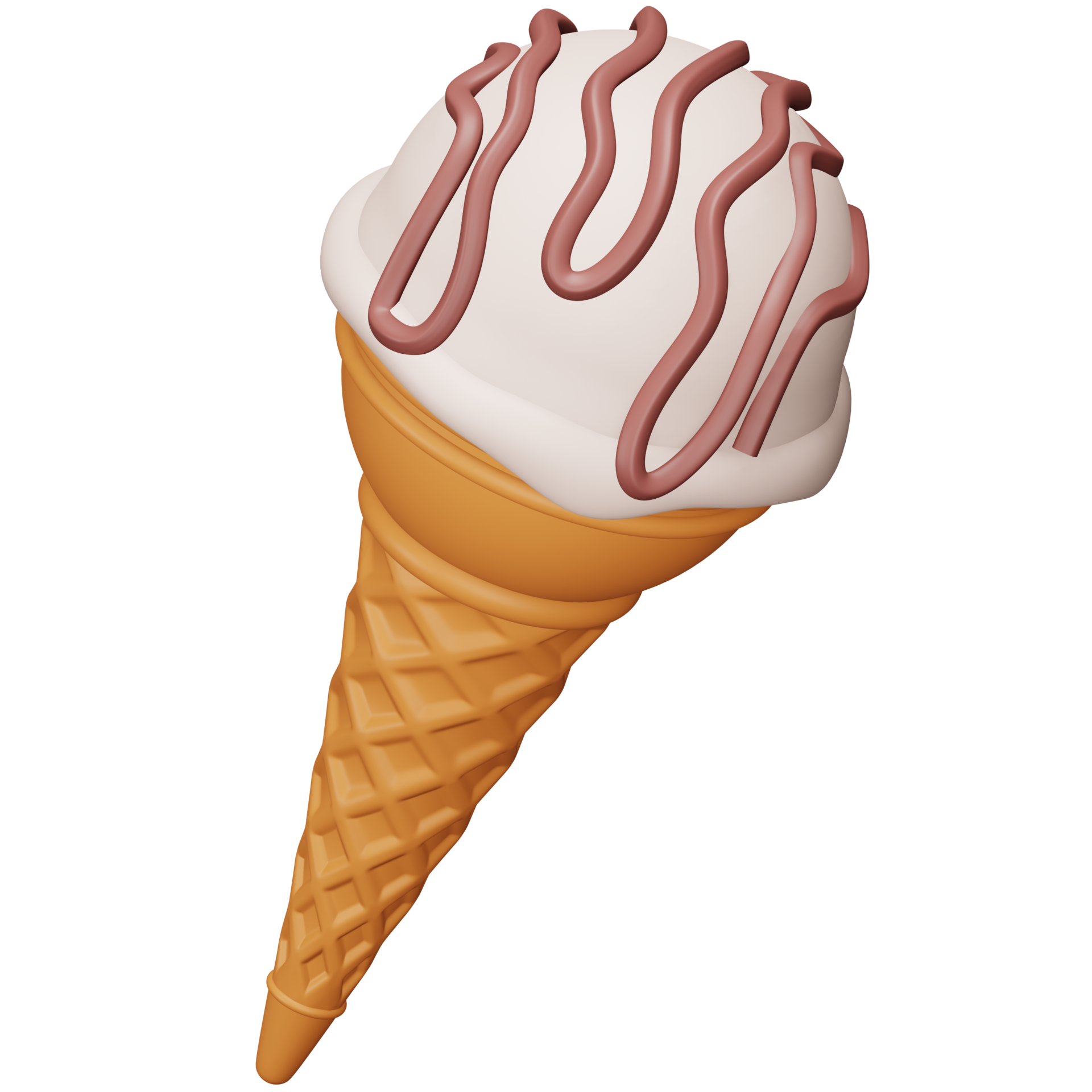 Ice cream cone 3d rendering isometric icon. 16326165 PNG