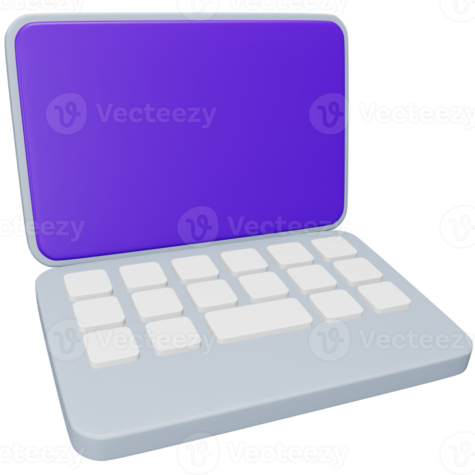 Laptop 3d rendering isometric icon. png