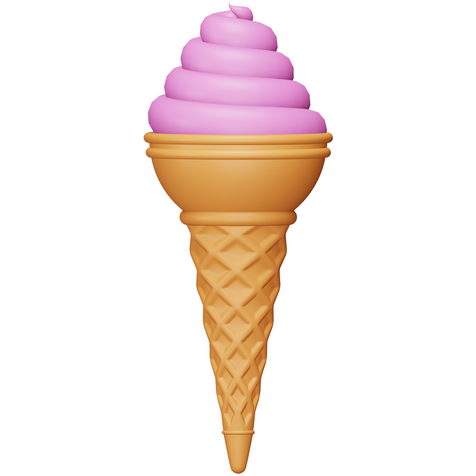 Strawberry ice cream cone 3d rendering isometric icon. 16326170 PNG