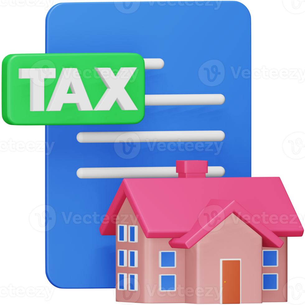 Property tax 3d rendering isometric icon. png