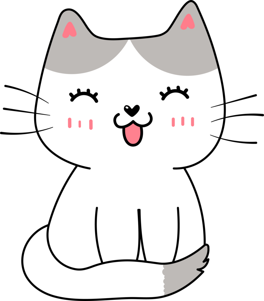 feliz gracioso lindo gatito mullido gato png