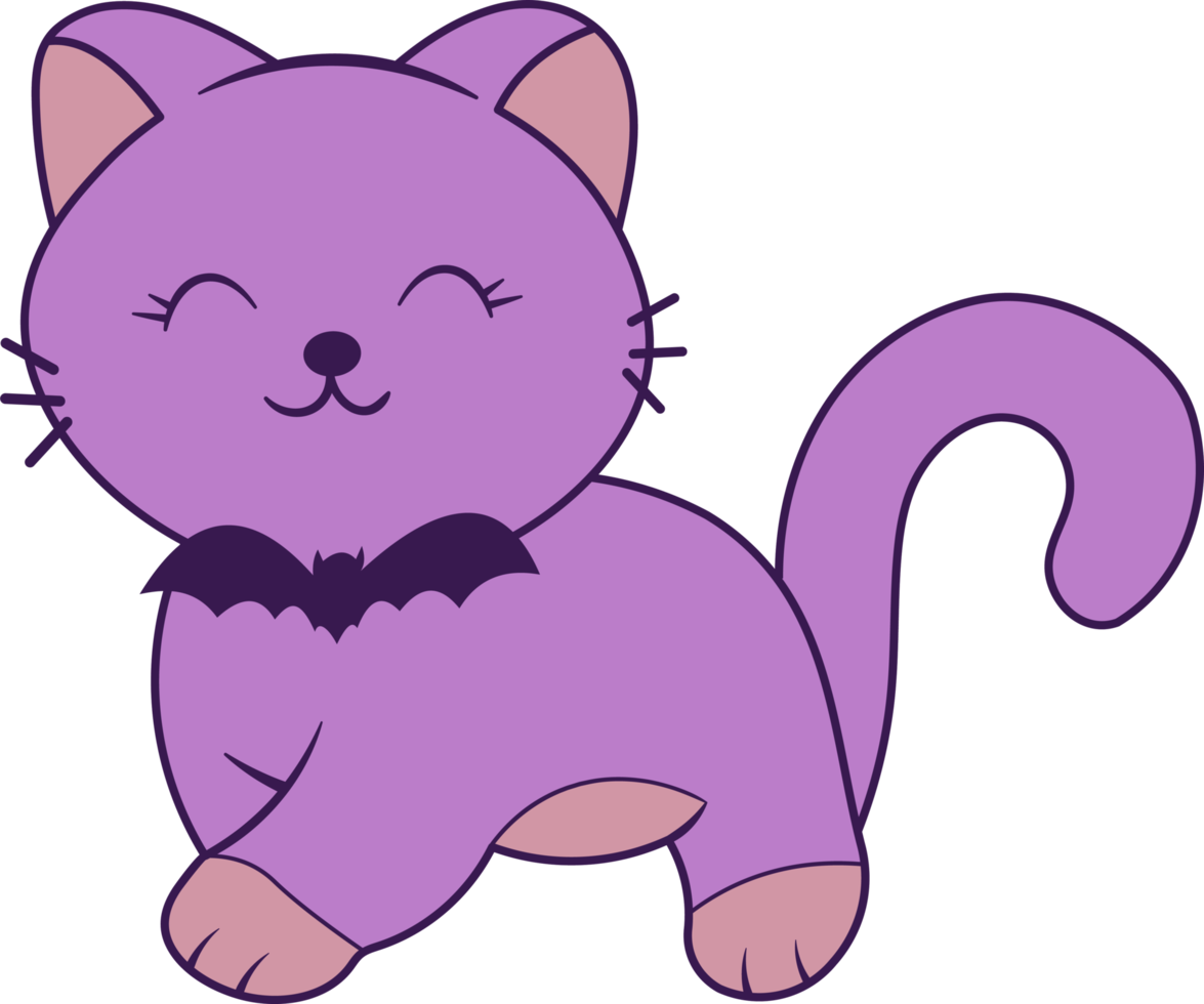 chat minou effrayant d'halloween png