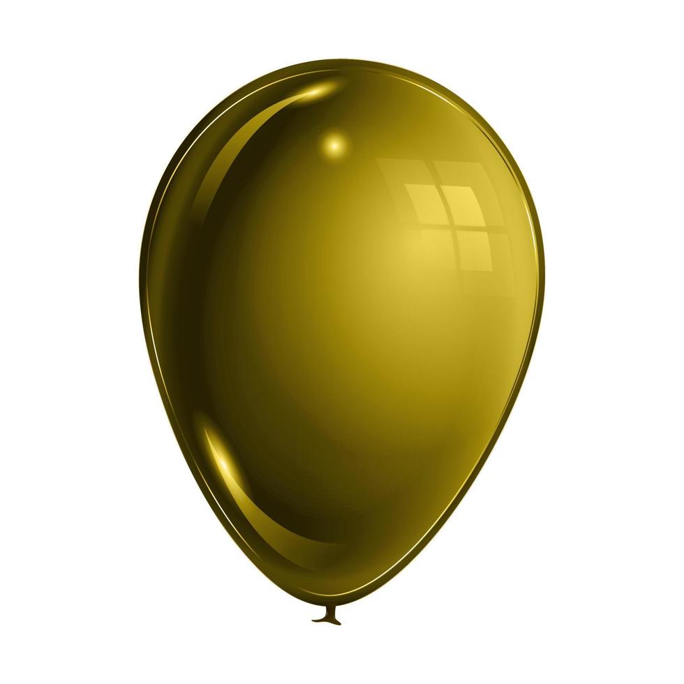 ilustración de globo amarillo realista sobre fondo aislado vector