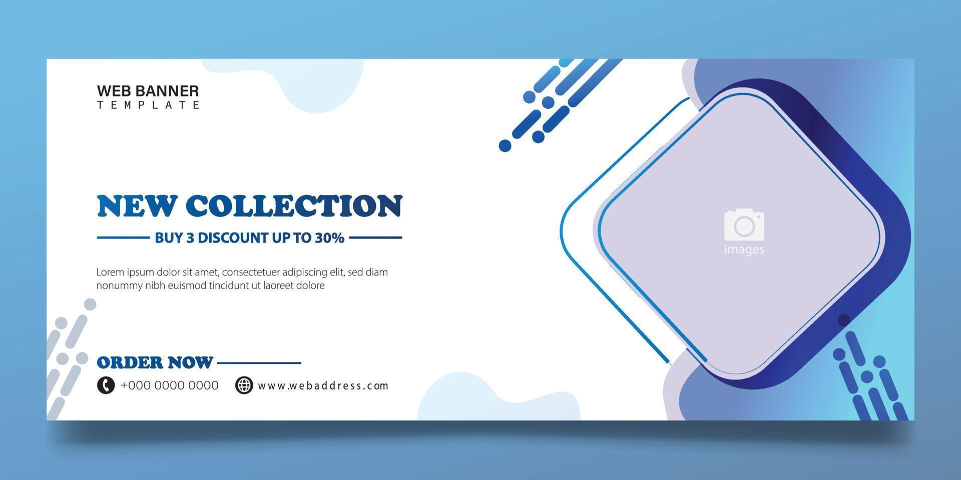 Web banner for new collection vector