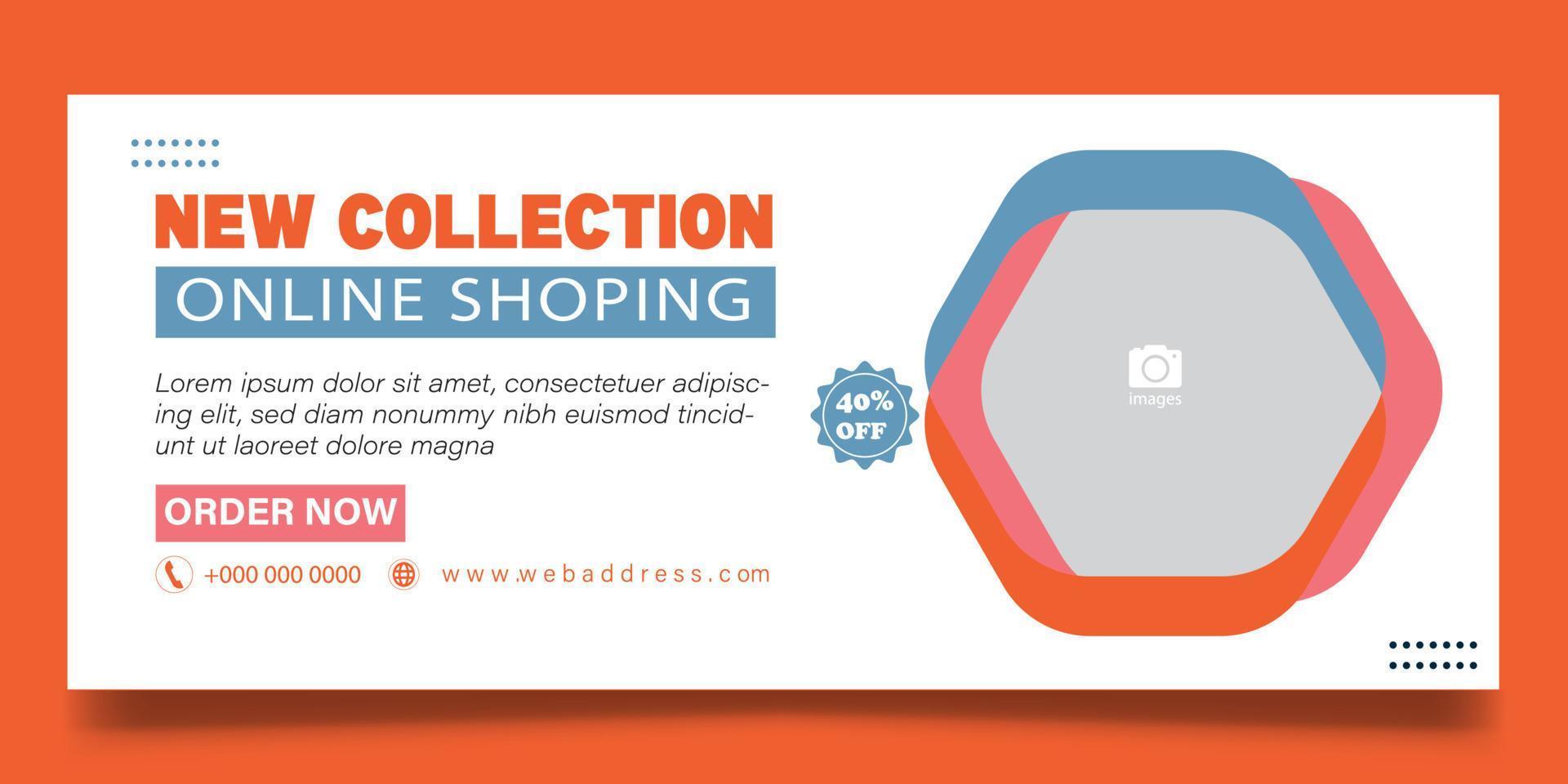 Web banner for new collection vector