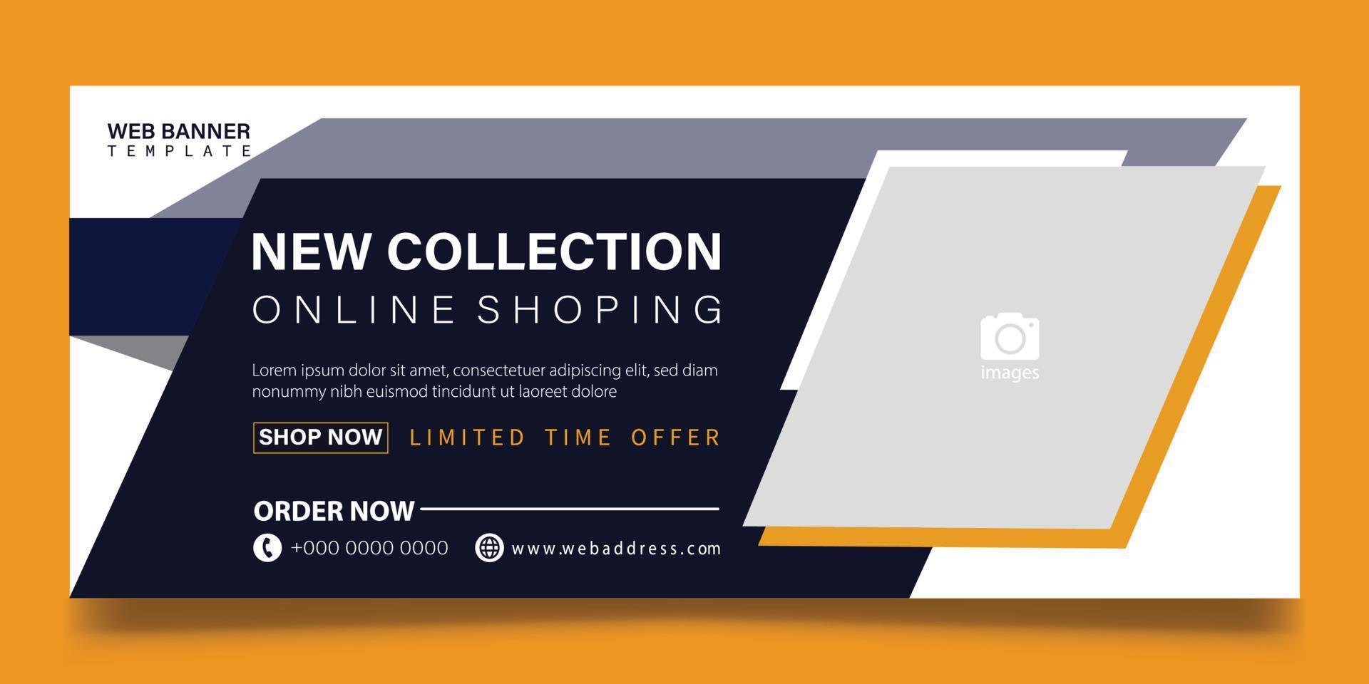 Web banner for new collection vector