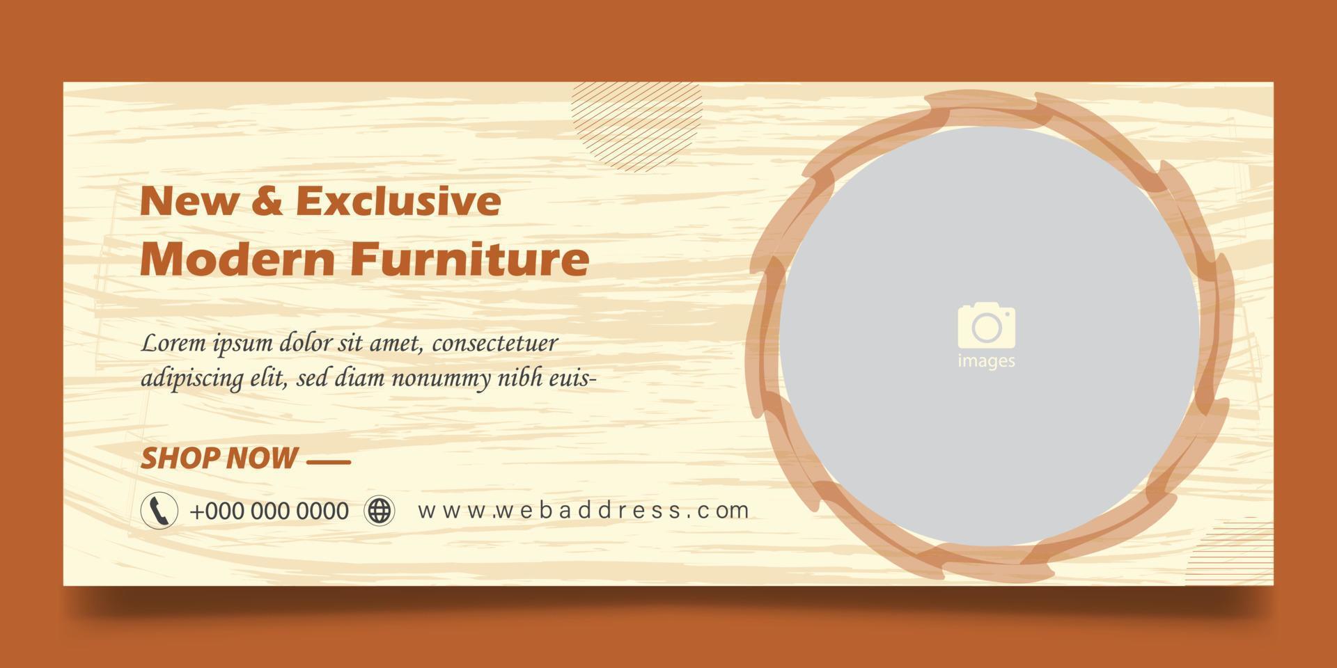 banner web de muebles vector