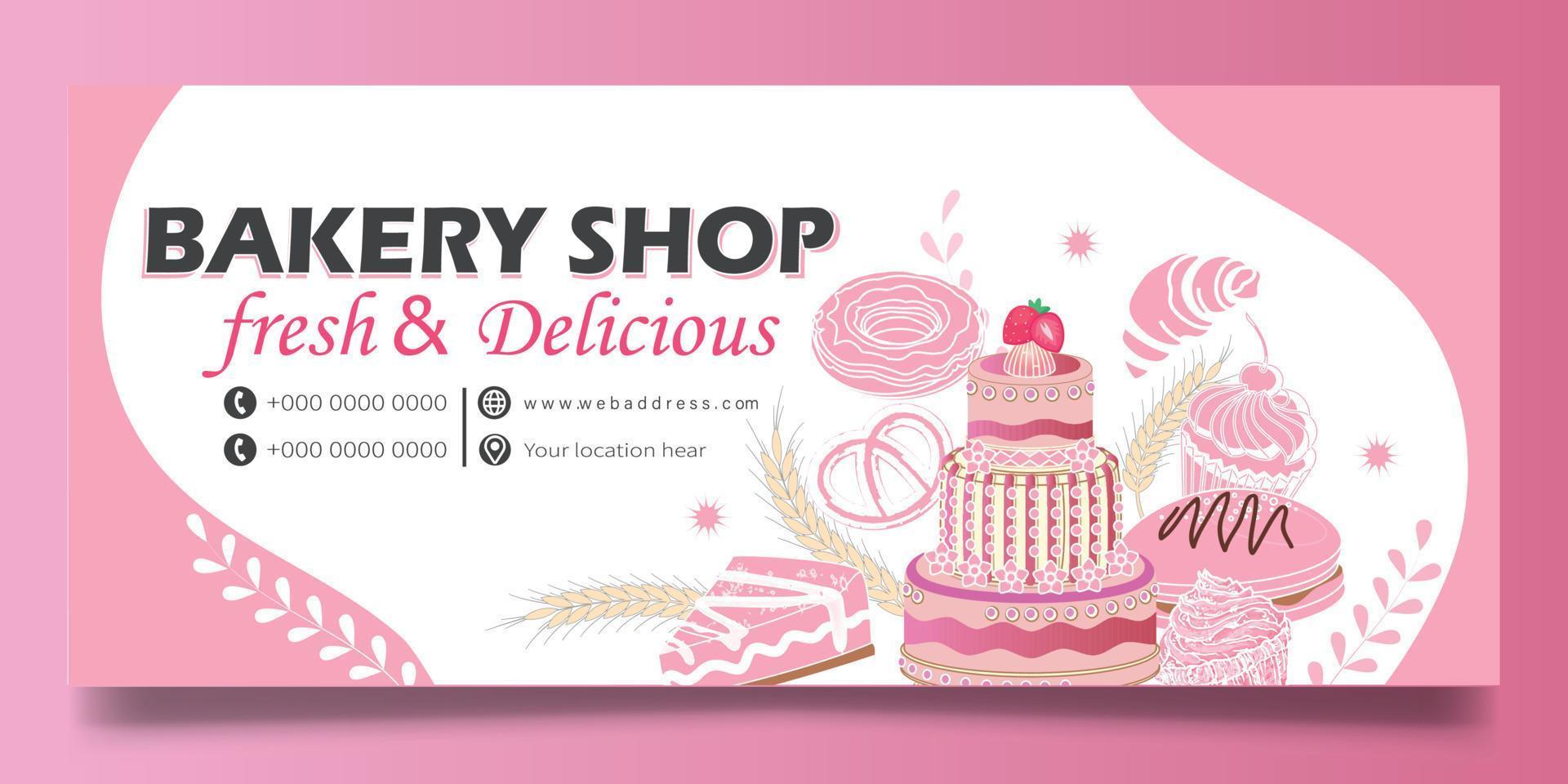 Bakery web banner vector