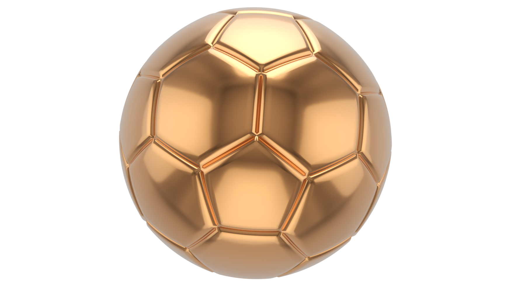 3d realistisk gyllene fotboll boll på den isolerat på transparent png