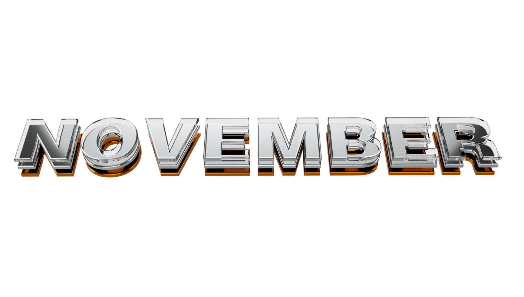 noviembre tipografía 3d sobre fondo transparente png