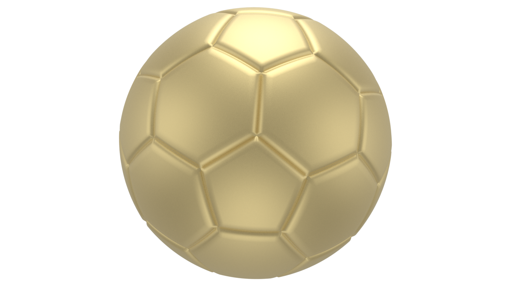 3d realistic Golden soccer ball on it isolated on transparent PNG