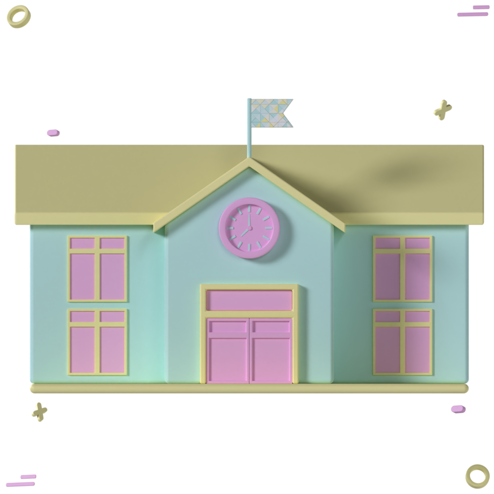 3D Icon School Building png