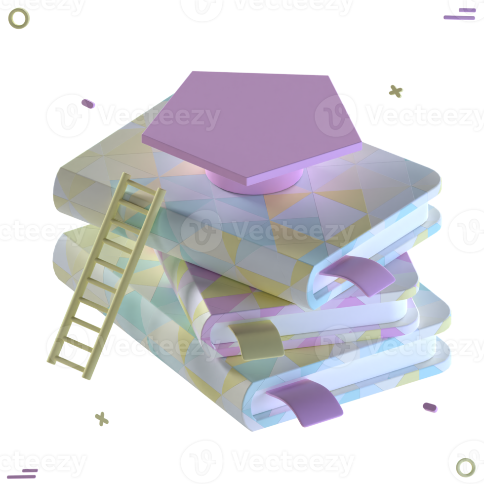 3D Icon Books Graduation png