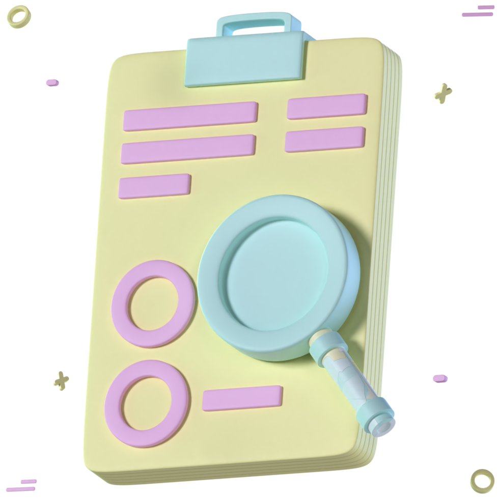 3D Icon Note Search png