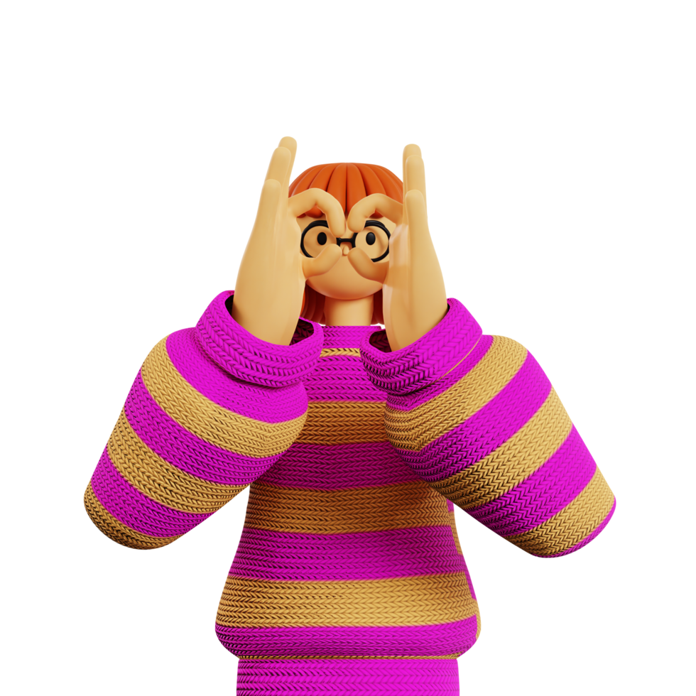 Holding a telescope pose png