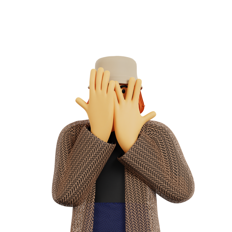 Slight peeping pose png