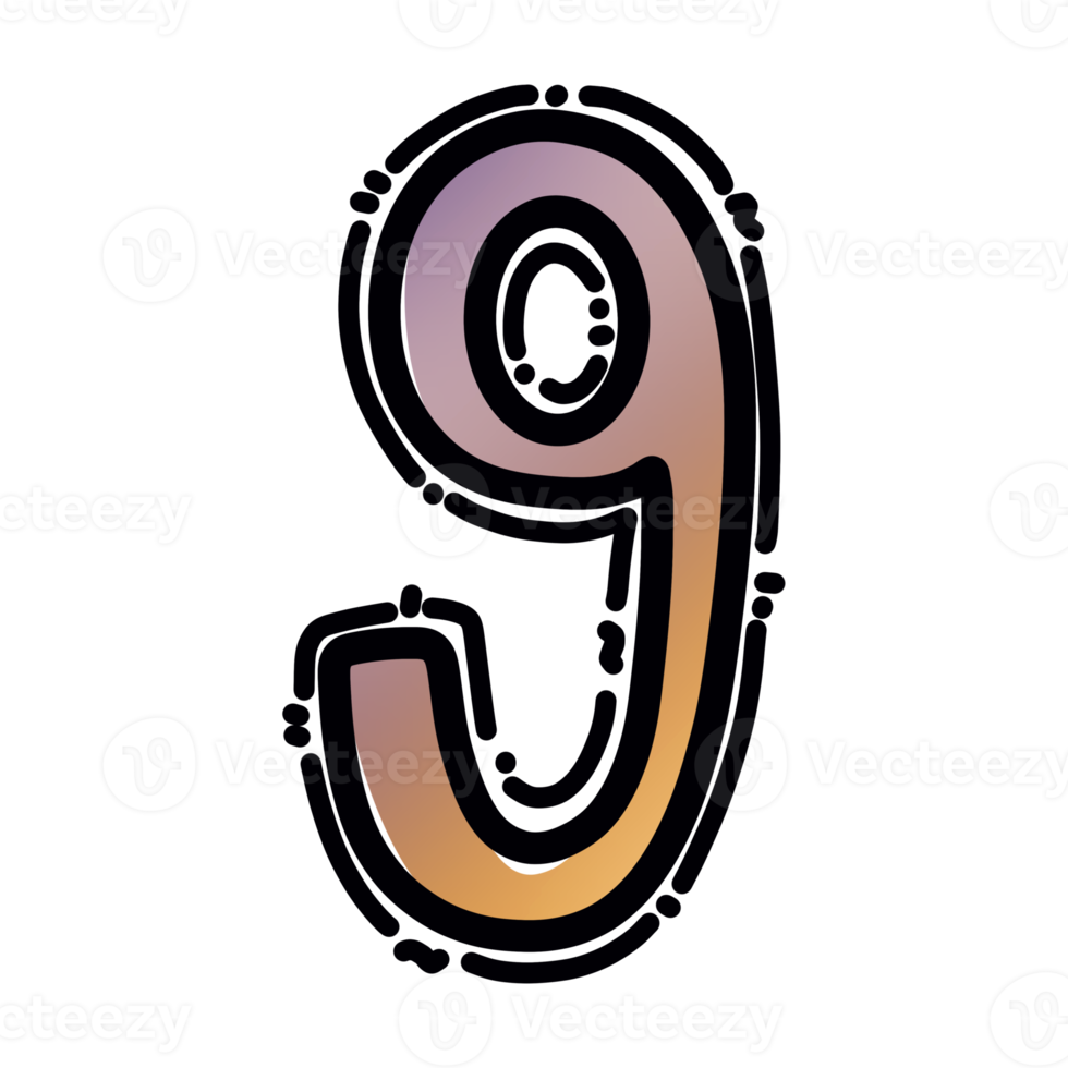 9 number, Alphabet letter png