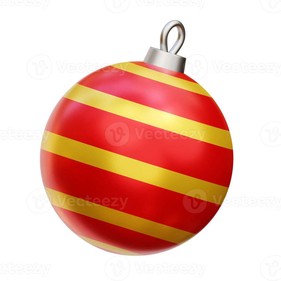 Christmas ball red 3d icon render illustration png