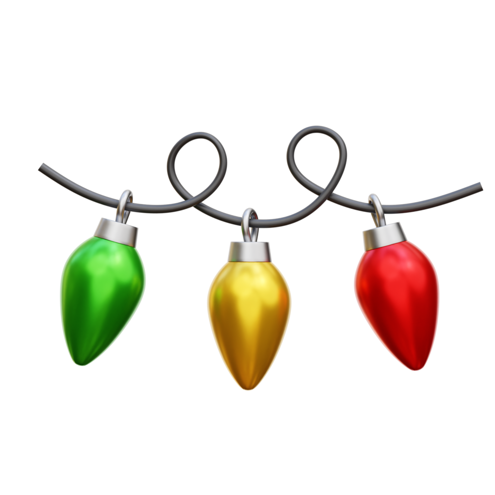 Christmas light 3d icon render illustration png