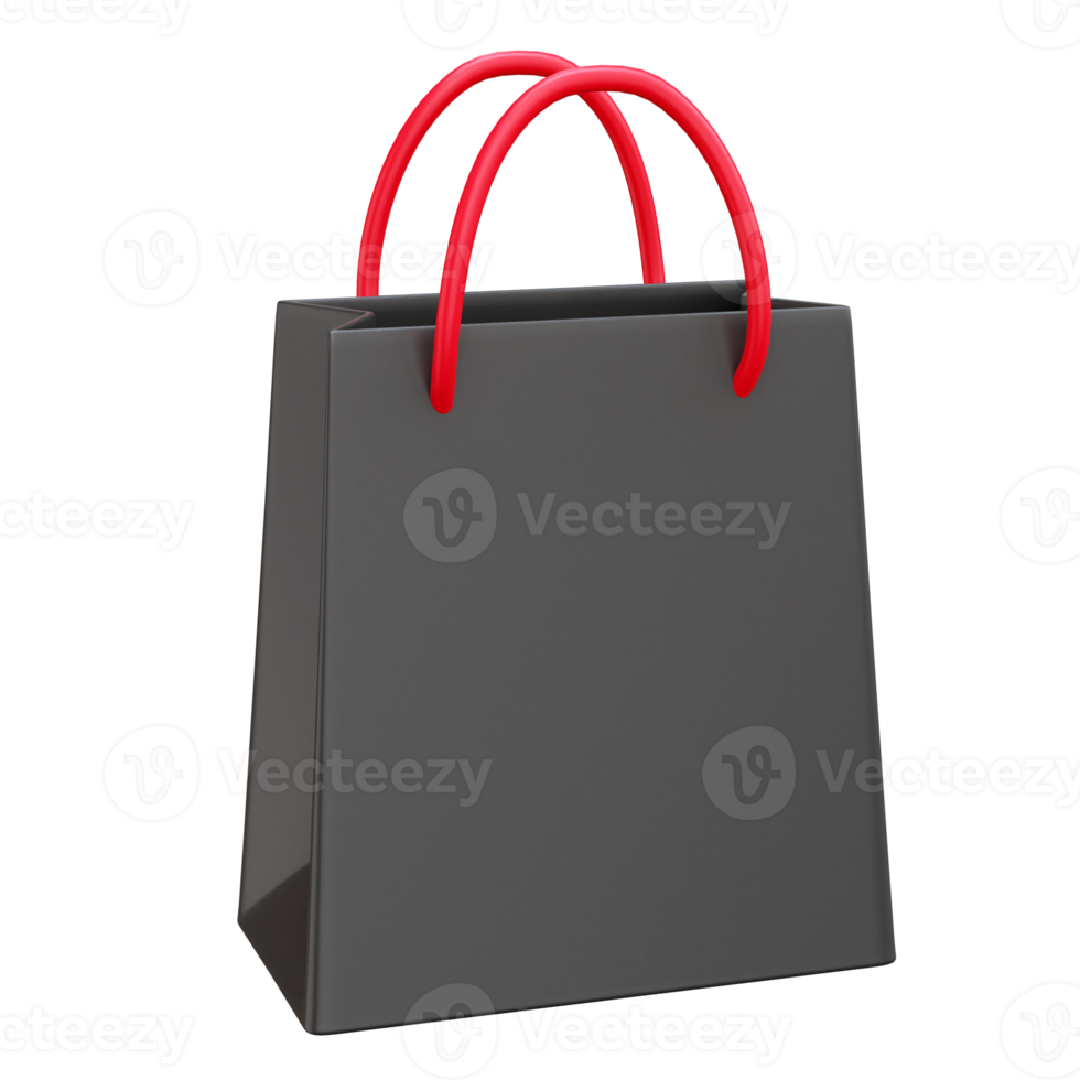 Shopping bag black friday 3d icon render illustration png