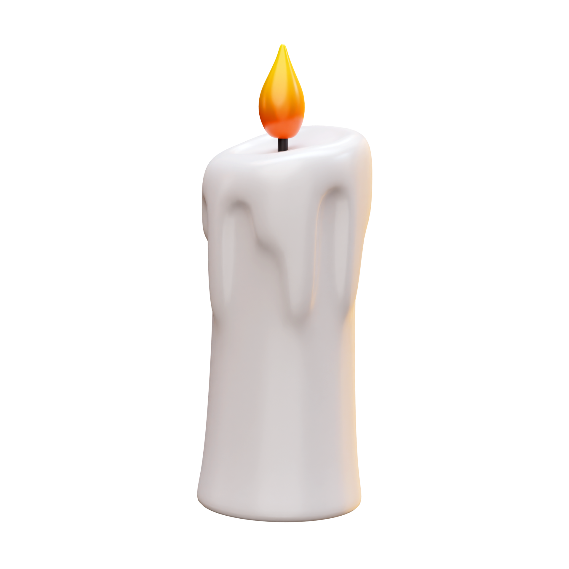 White candle 3d icon render illustration 16327430 png