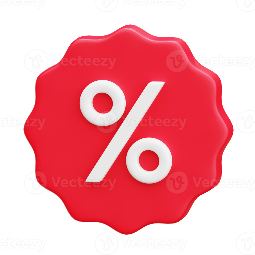 Discount badge tag 3d icon render illustration png