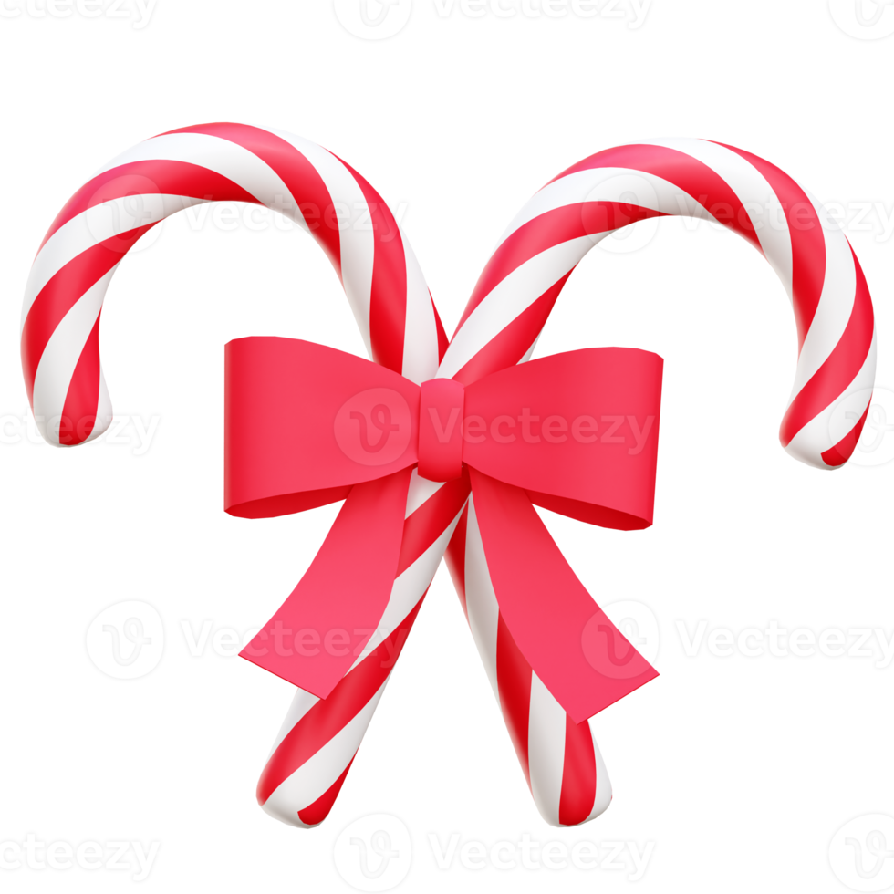 Christmas candy cane 3d icon render illustration png