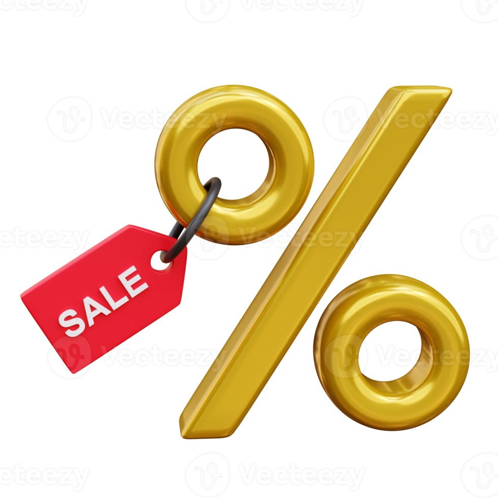 Discount and sale tag 3d icon render illustration png
