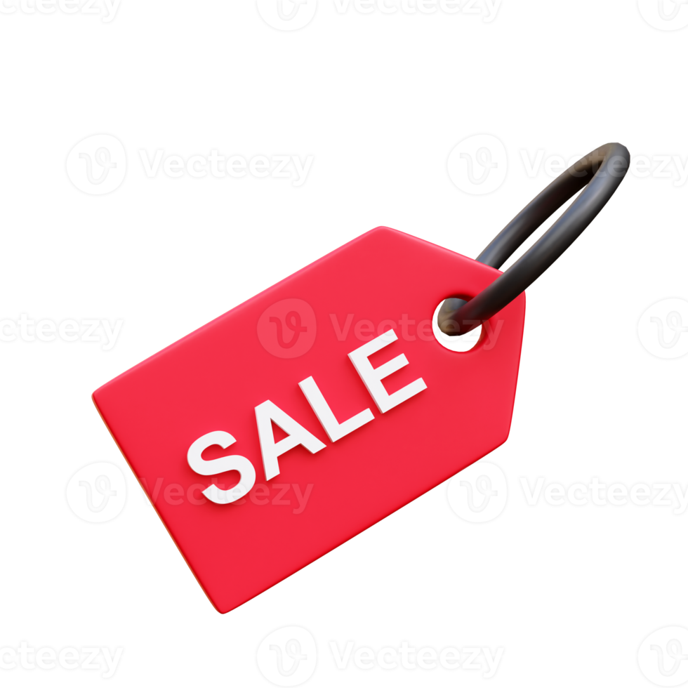 Sale tag 3d icon render illustration png