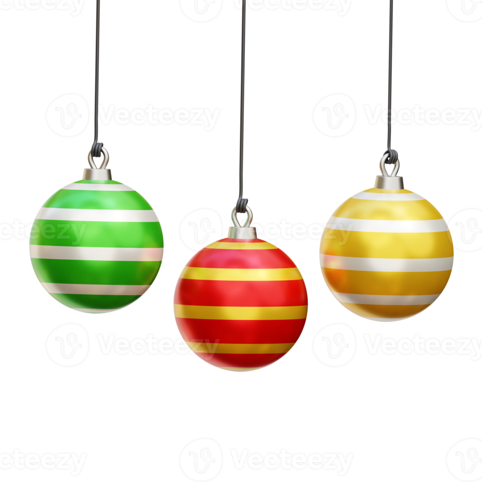Christmas ball decoration 3d icon render illustration png