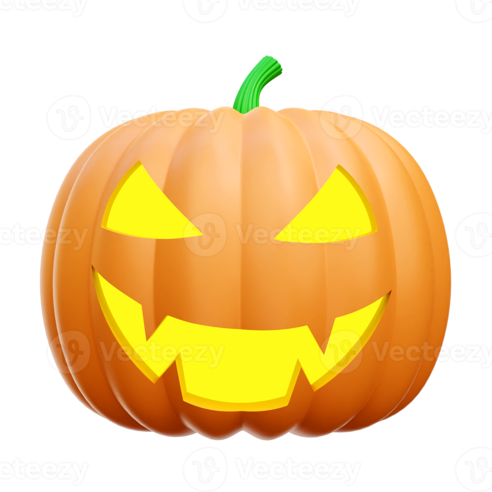 Halloween pumpkin 3d icon render illustration png