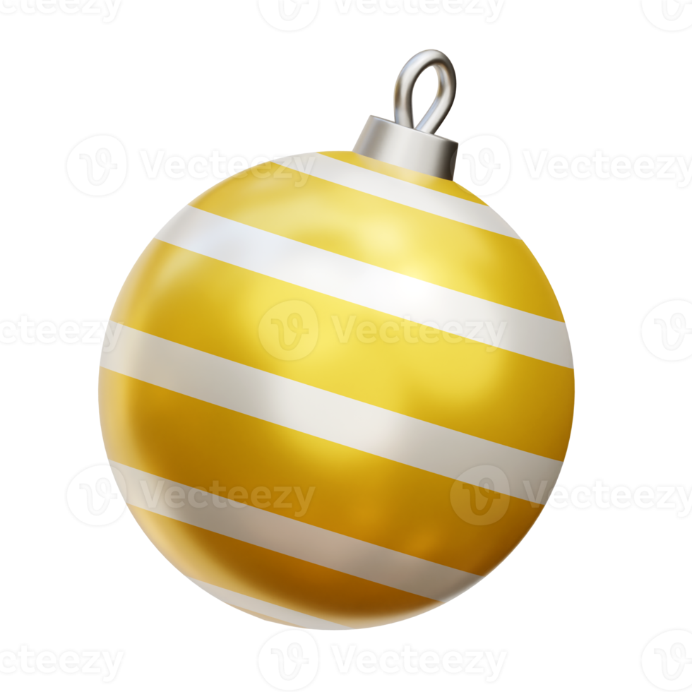 Kerstmis bal goud 3d icoon geven illustratie png