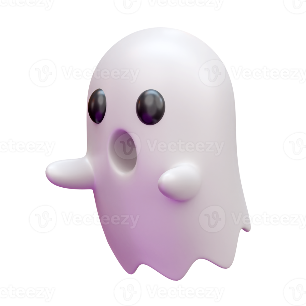 Cute ghost 3d icon render illustration png