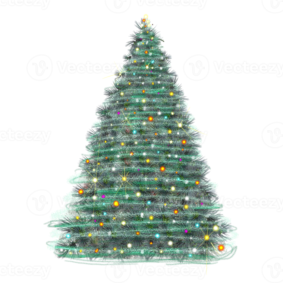 green christmas tree illustration png