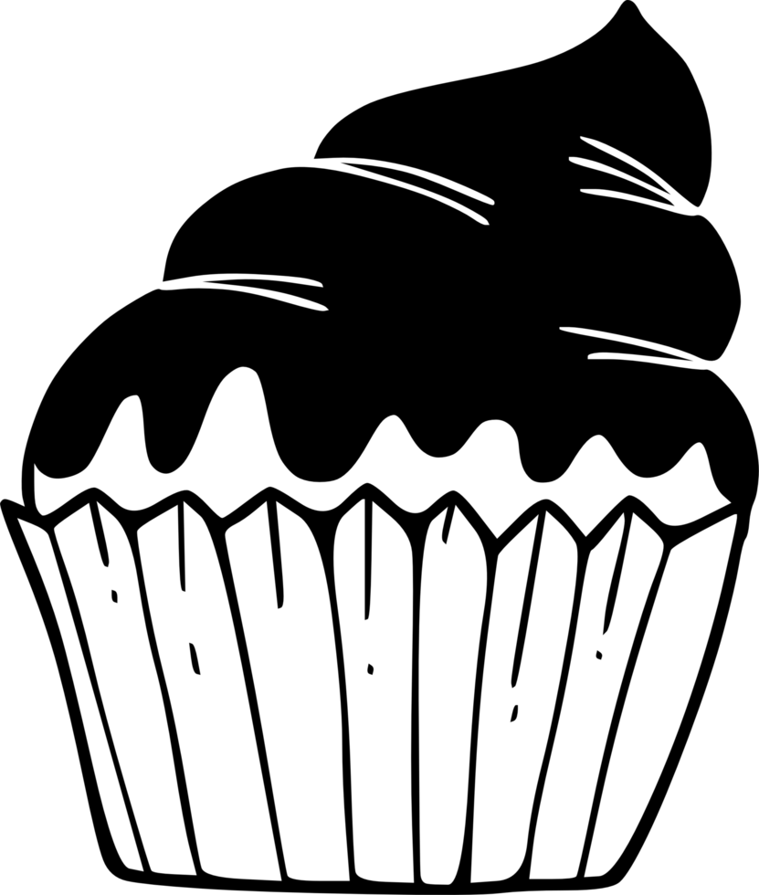 Cupcake doodle element png