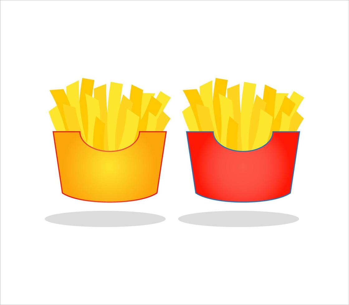 french fries with ketchup vector