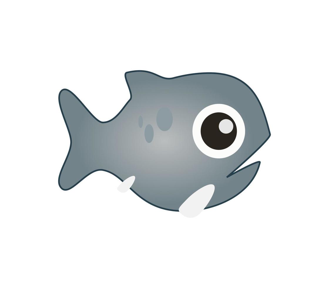 blue fish cartoon vector