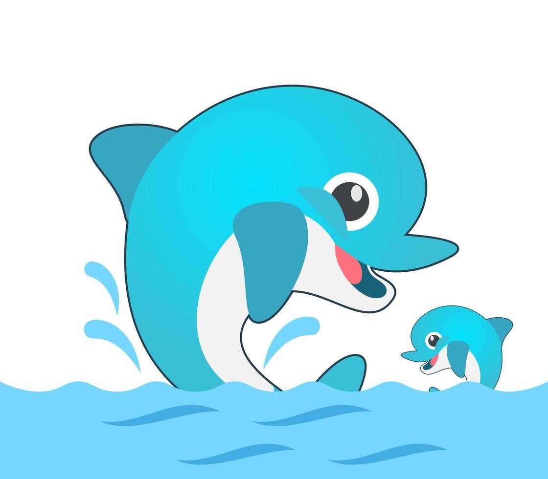 dolphin and ball vector