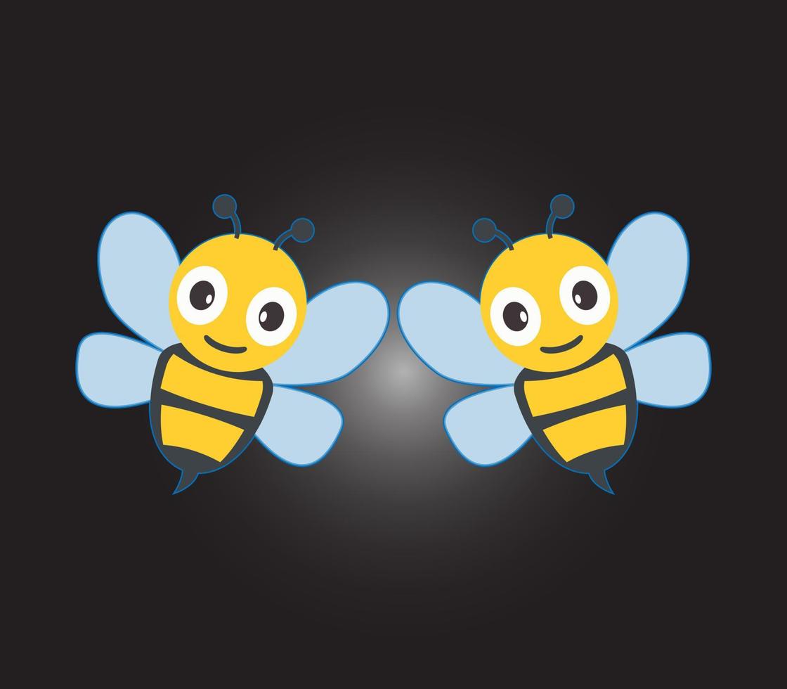 two bees on the heart vector