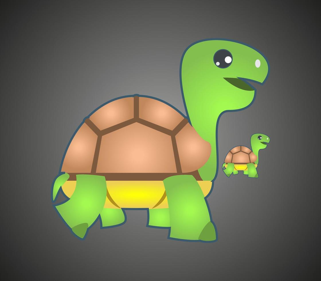 turtle with a heart vector