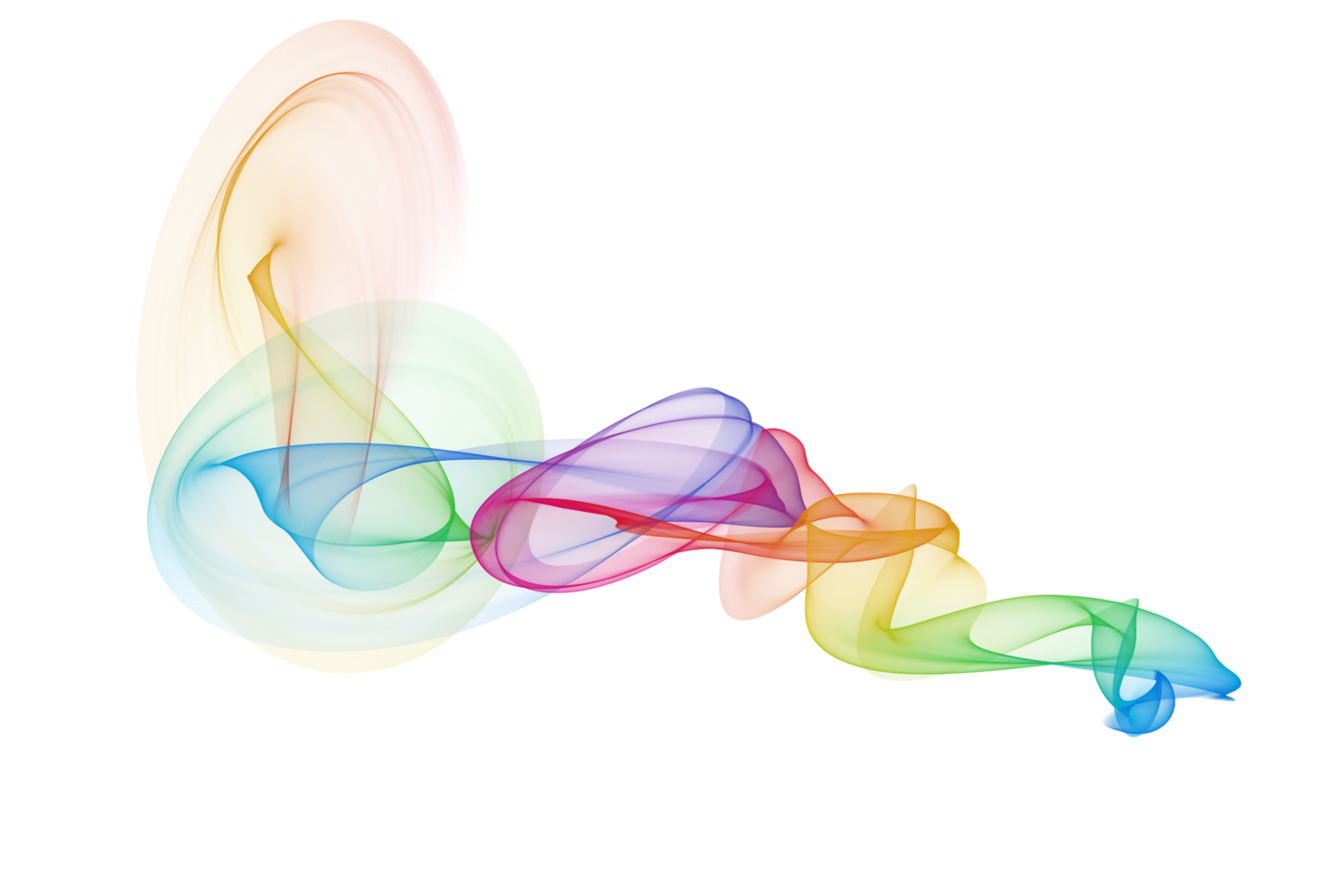 Abstract colorful wave flowing isolated background design png