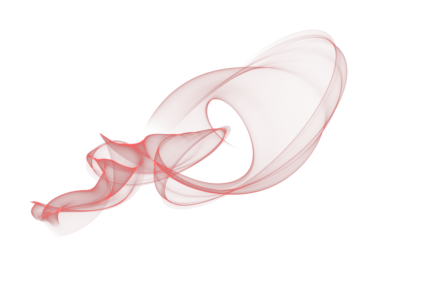 Abstract red color smoke flame transparent background, colorful wave flowing isolated background design png