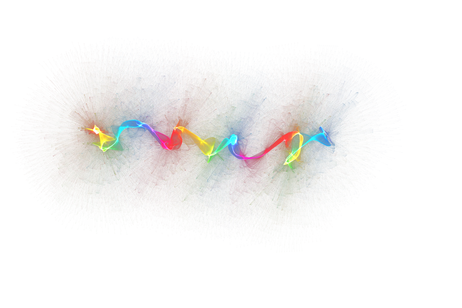 vague colorée abstraite qui coule conception de fond isolé png