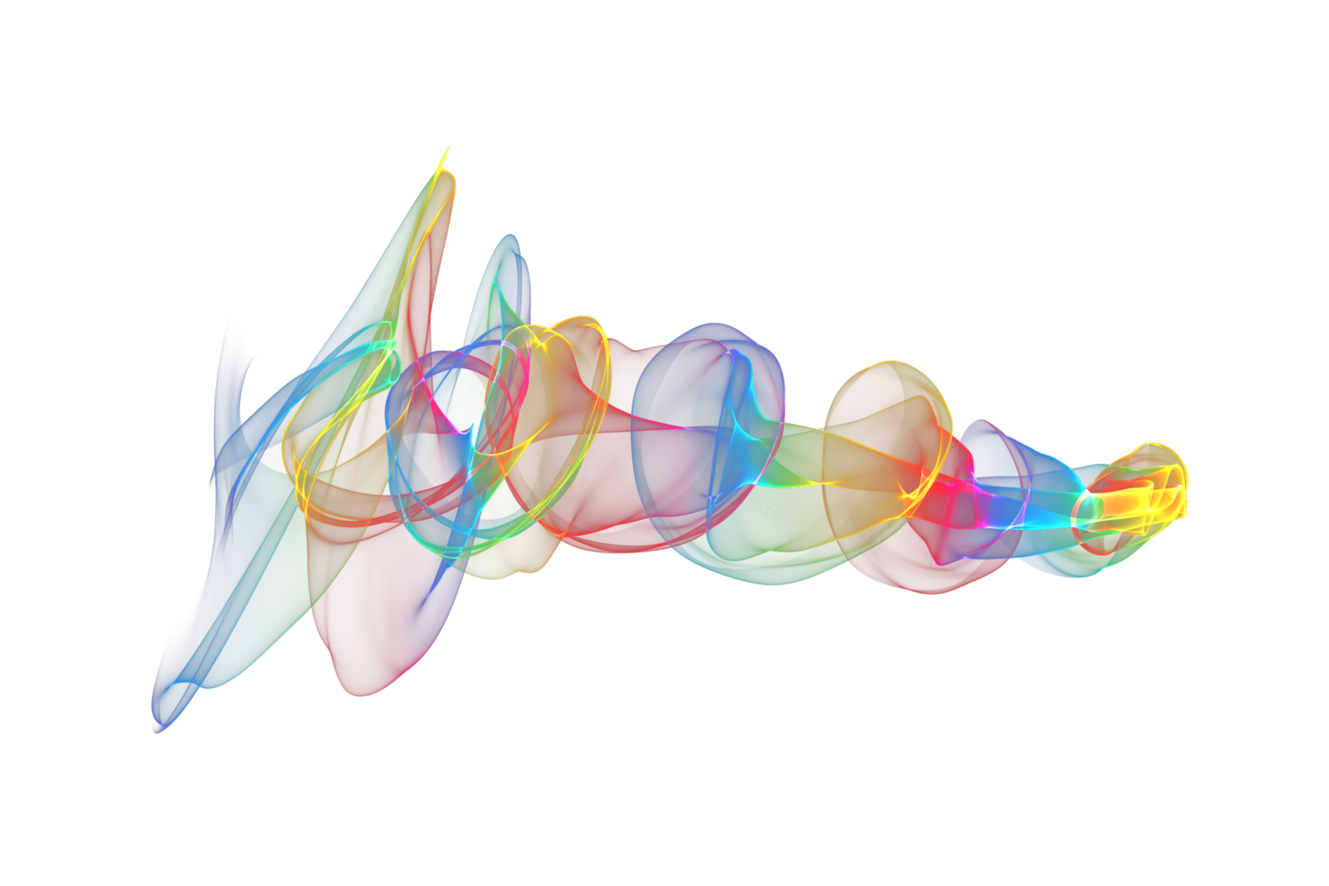 Abstract colorful wave flowing isolated background design png