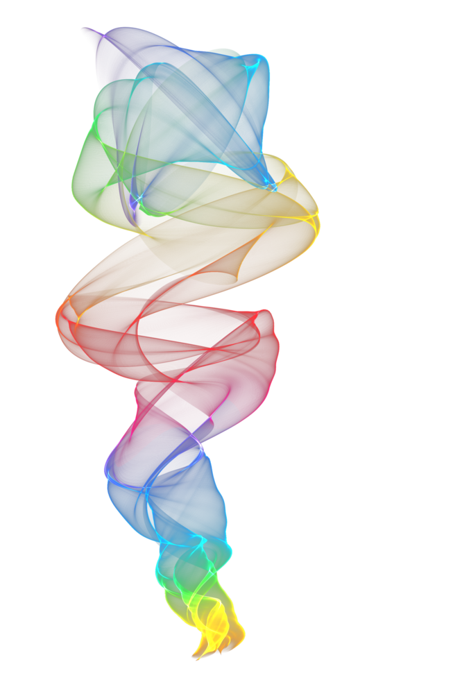 Abstract colorful wave flowing isolated background design png