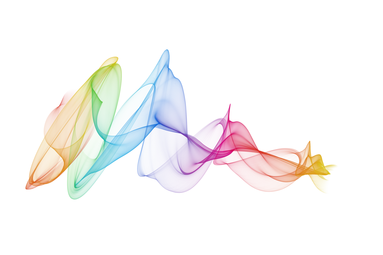 Abstract colorful wave flowing isolated background design png
