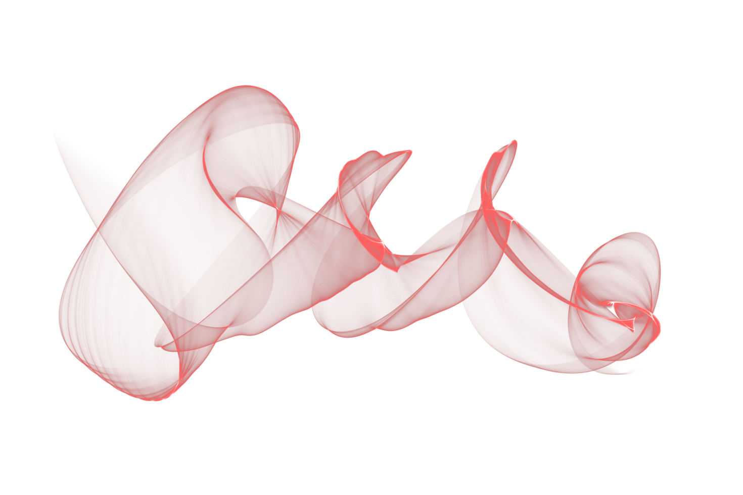 Abstract red color smoke flame transparent background, colorful wave flowing isolated background design png